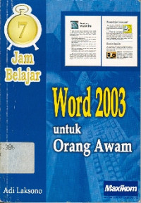Image of 7 jam Belajar Access 2003 untuk Orang Awam